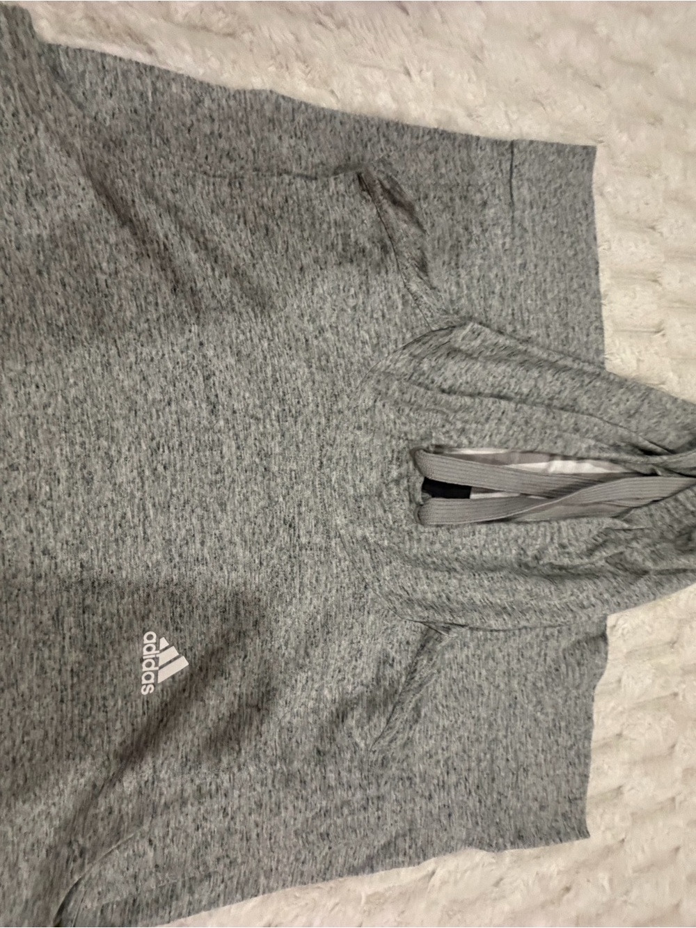 adidas Men’s Grey Zip-Up Hooded Sweater